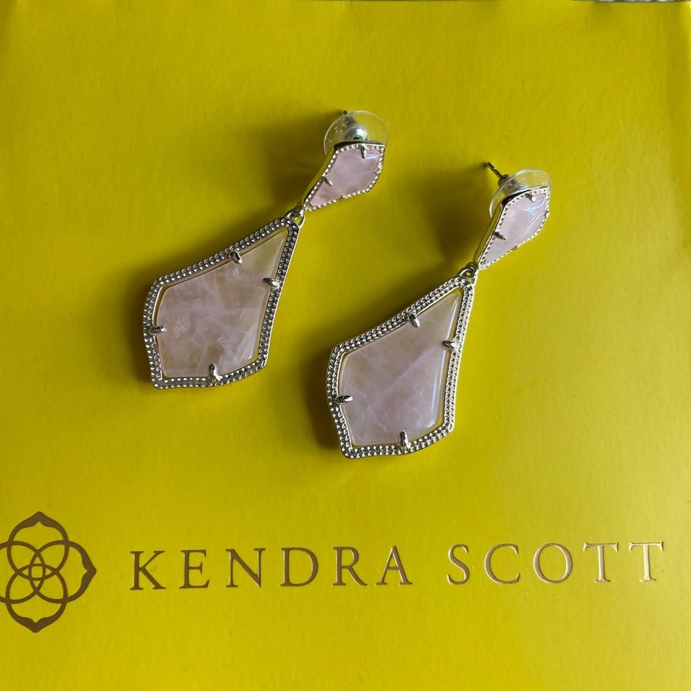 Kendra Scott Alex earrings in Rose Quartz